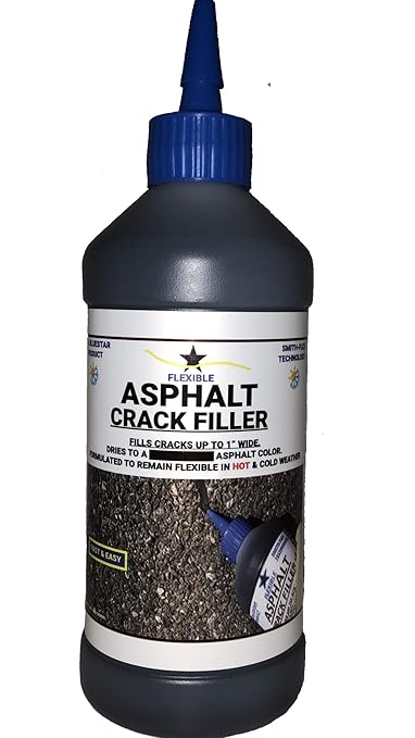 Bluestar Flexible Asphalt Crack Filler, DIY - No Special Tools Needed, Fill Cracks in Asphalt Driveways and Parking Lots. 16 fl. oz. Bottle.