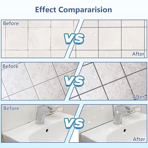 Tile Grout Repair Kit - Grout Filler, Grout Repair Paste with Silicone Trowel Scraper, Fast Drying Grout Repair Kit for Bathroom Shower Kitchen Floor Tile, Waterproof (17.64 oz, Gray)