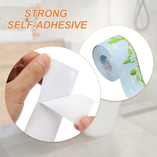PATIKIL Caulk Tape Waterproof Self Adhesive, PVC Toilet Caulking Sealant Strip Bathtub Caulk Sealing Strip Tape for Bathroom Kitchen Countertop, Forest (1.5 Inch x 10.5 Ft)
