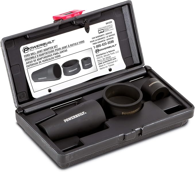 Powerbuilt Ford Lower Ball Joint Adapter Kit, Remove Replace Install Ball Joints, Vehicle Service Set - 641322