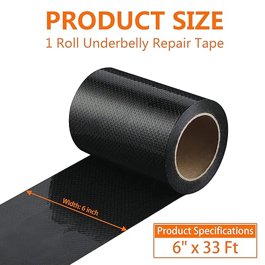 RV Underbelly Tape 6" x 33Ft, Permanent Waterproof Adhesive Repair Tape for Mobile Home Camper Travel Trailer, Wear-Resistant Fabric for Tears Holes Cuts – Strong Sealing for Motorhome & RV