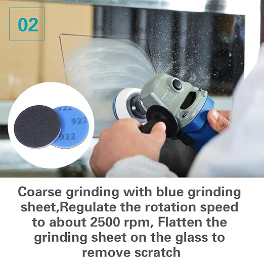 Glass Repair Kit Grinding Polishing Abrasive Disc Mesh Net Sanding Pads Kit for Glass Scratch Removal 4 inch 3Pcs/Pack