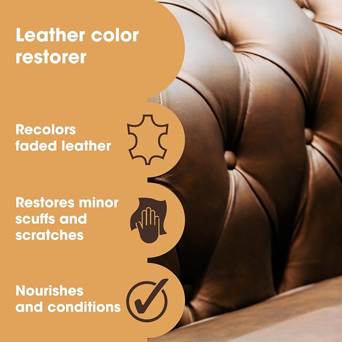 Furniture Clinic The Original Leather Recoloring Balm | Camel Leather Dye | Repair Scratched, Faded, & Worn Leather | Restore Your Leather Couches, Sofas, Car Seats, and Furniture | 250 ml / 8.5 fl oz
