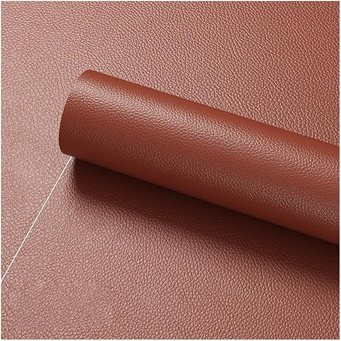 Faux Leather Repair Patch 19.7 × 19.7In,Coffee Self - Adhesive Leather Repair, 2.5MM Thick Upholstery Leather for Upholstery Crafts, DIY Sewing, Sofas, Furniture, Car Seats, Chairs(1Pcs)