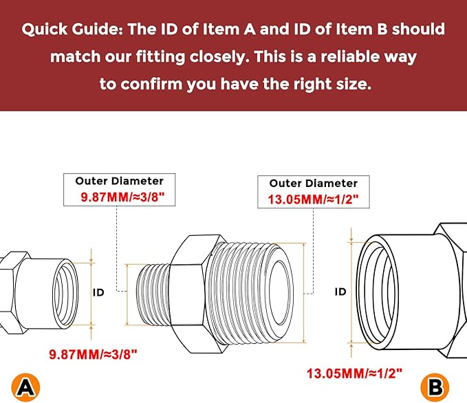 Pack of 1, 1/4" MNPT to 1/8" MNPT Solid Brass Hex Nipple Hose Connectors, Male Pipe Adapter for Pipe Leak Repair, Bathroom Remodeling, Tool Extensions, Compression
