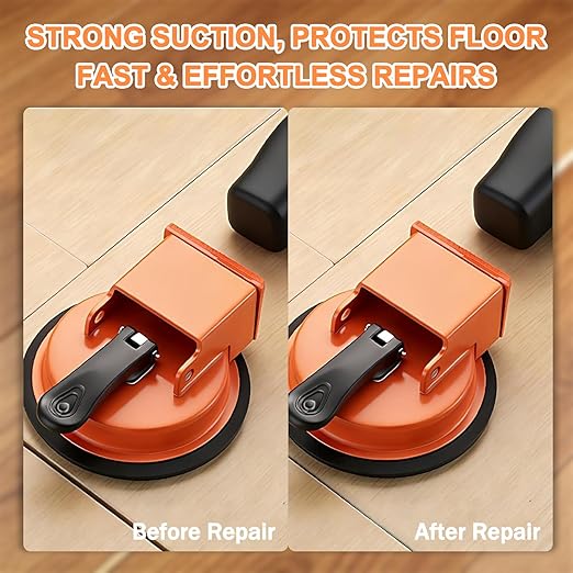 Floor Gap Fixer Tool Kit - Laminate Flooring Tools with Enhanced Suction Cup, Heavy Duty Repair Tool with 1 Sticky Pad, Carbon Steel Vacuum Suction Cup for Laminate, Vinyl, Wood & Tile Flooring