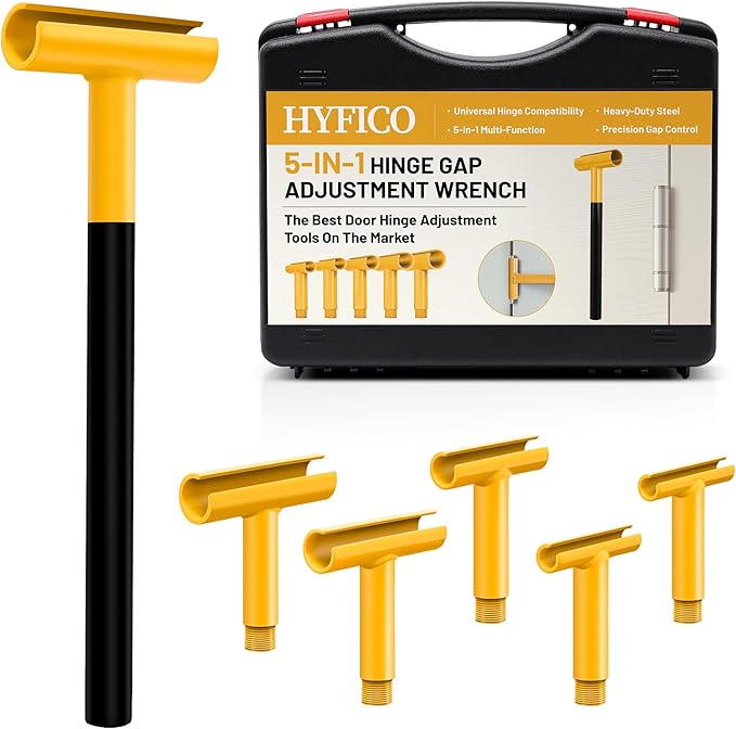 Upgraded Hinge Gap Adjusting Wrench for Residential and Commercial, Door Hinge Adjustment Tool for Door Quick and Efficient Solutions, User-Friendly Adjustments Tools (Yellow)