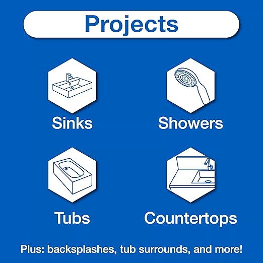 GE Advanced Silicone Caulk for Kitchen & Bathroom, Clear, 10 fl oz Cartridge, 1 Pack - 100% Waterproof Silicone Sealant, 5X Stronger Adhesion, Shrink & Crack Proof