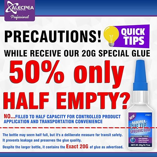 ALECPEA Quick Dry Pool Cue Tip Glue, 20g Glue for Billiard Cue Tip Repair & Maintenance