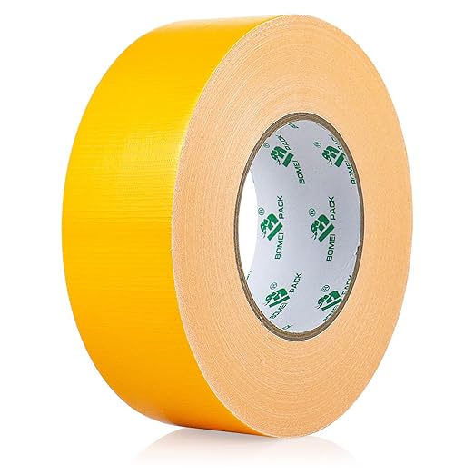 BOMEI PACK Yellow Duct Tape, Heavy Duty Strong Waterproof Industrial Color Duct Tape 9.0mil x 1.88inch x 60yds for Packing and Repairing