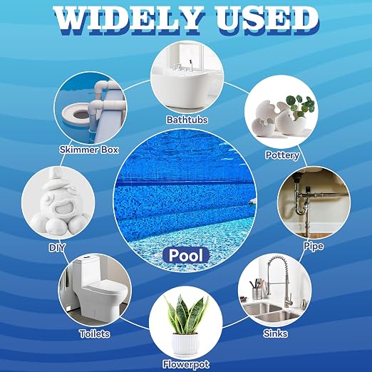 Pool Putty for leaks Underwater, 2 Part Epoxy Putty Set, Fix Leaks Cracks Underwater or Above, for Tile, Concrete, Fiberglass, Cement and Other Surfaces, 17.6oz