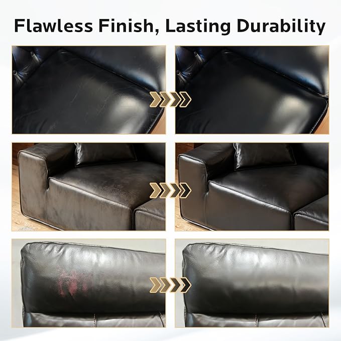 Black Leather Recoloring Balm: Premium Dye Repair Kits for Couch Sofas Car Seats Shoes Bags & Vinyl Furniture