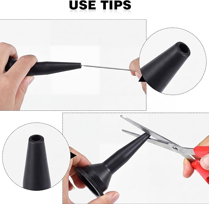 Outus 20 Pcs Caulking Nozzles Cones Nozzles Caulking Tips Replacement for Sausage Applicator Tool (Black)