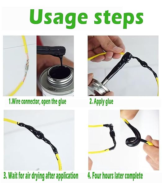 YIZHONG Liquid Electrical Tape Waterproof Liquid Wire Insulation Rubber Quick-Drying High Temperature Black, Flame Retardant (Black 250ml)