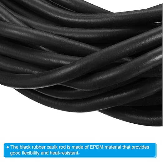 PATIKIL 9/32 Inch x 65.6 Feet Backer Rod, Foam Rope Caulk Crack Joint Filler Roll Seal Weather Strip for Home Construction, Black