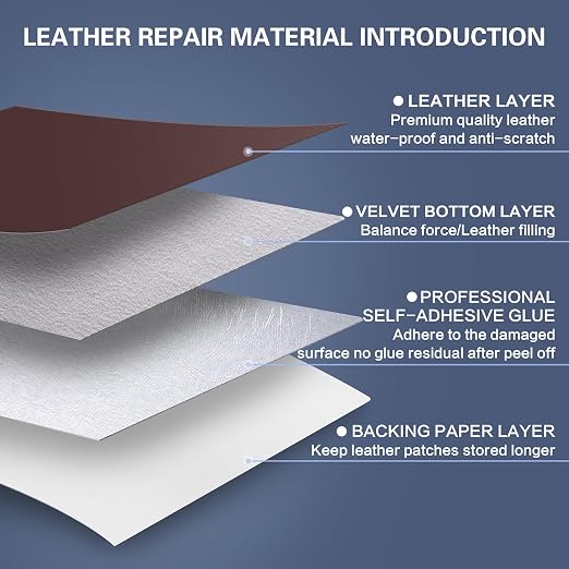 Self Adhesive Leather Repair Patch Kit, 31.4 in x 16 in Large Vinyl Leather Repair Tape for Furniture, Car Seat, Couch, Sofa, Chair Smooth Darkbrown