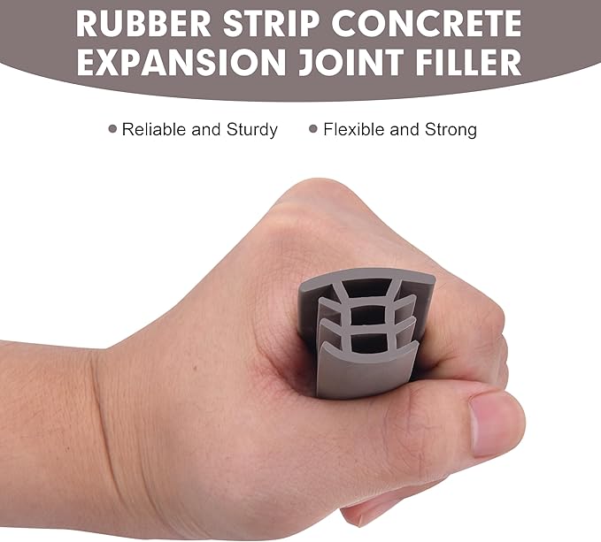 Flexible EPDM Rubber Strip (10 ft Long x 1 inch Wide) - Concrete Crack Repair & Replacement, Weather & Aging Resistant Expansion Joint Filler for Driveways, Sidewalks