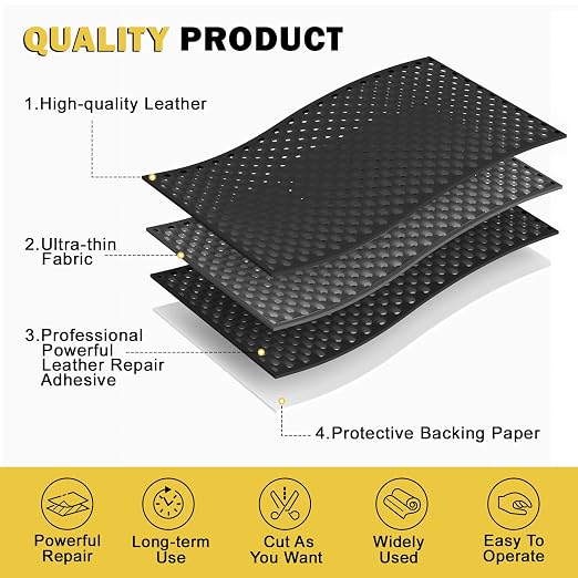 Leather Repair Patch, Breathable Perforated Strong Sticky Self Adhesive Repair Patch, DIY Leather Patches for Couches, Furniture, Sofa, Car, Chair (White 8x12inch)