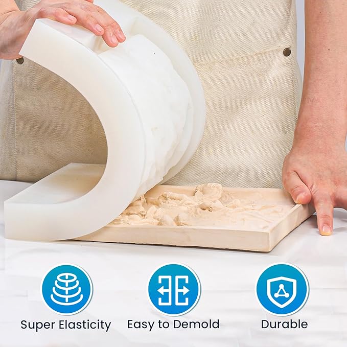 LET'S RESIN Silicone Mold Making Kit 36oz, 20A Flexible & Bubble Free Silicone Rubber, Translucent & 4H Fast Cure Liquid Silicone for Mold Maker, Mixing Ratio 1:1