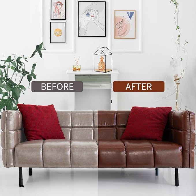 Leather Recoloring Balm, Color Restorer Conditioner, Leather Dye for Furniture, Couch Paint and Repair, Scratch Remover, Leather Color for Couches, Leather Repair Kits