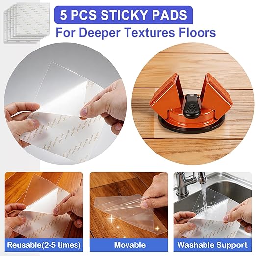Heavy Duty Floor Gap Fixer Tool with 45° Striking Surface, Enhanced Suction Cup & Slot Cutter – Ideal for Laminate, Vinyl, Wood Floors – Includes 5 Sticky Pads & Gap Blade for Seamless Floor Repairs