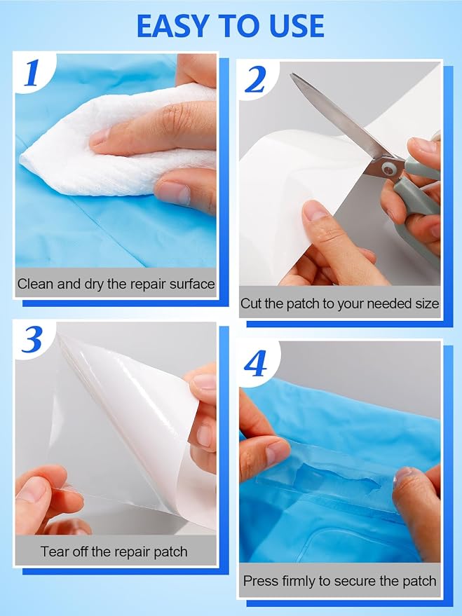 7ft x 3.2in Inflatable Patch Repair Kit, Strong Adhesive & Cuttable Waterproof TPU Pool Patch Repair Kit for Swimming Pool, Air Mattress, Bounce House, Swimming Ring, Inflatable Toys, Tent
