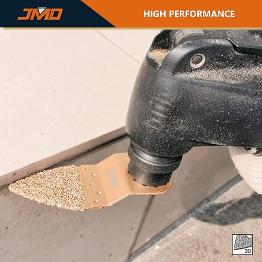JMD 5-Pack Carbide Oscillating Tool Blades for Grout Removal Tool, Multitool Oscillating Saw Blades for Tile Cutting, Compatible with DeWalt Milwaukee Dremel etc