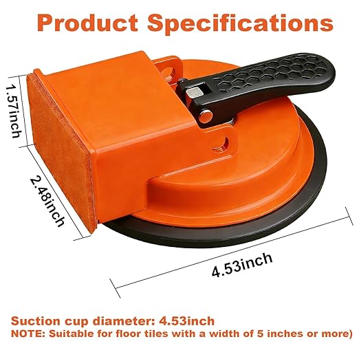 Floor Gap Fixer Tool - Heavy Duty Suction Cup Repair Tool for Laminate, Wood, Tile & Vinyl Flooring - Durable, Compact & Efficient Laminate Floor Gap Repair Tool (Orange)