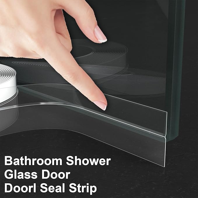 Weather Stripping Door Seal, 40 Feet Gap Seal for Frame and Gaps Draft Stopper,Glass Shower Door Sweep Tape (Width 1 in)