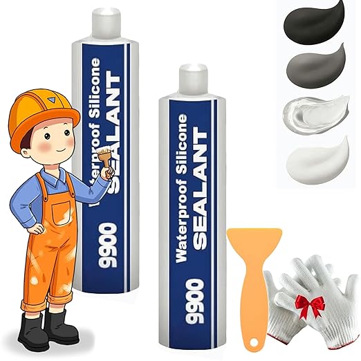 All-Purpose Super-Bonding Structural Sealant, 9900 Sealant Waterproof, Waterproof Adhesive 9900, Multi-Surfaces Adhesive for Roof Bathroom Tile (Grey-2PCS)