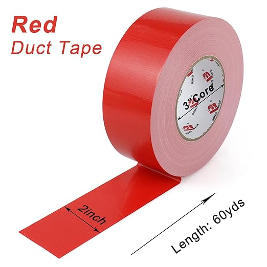 BOMEI PACK Red Duct Tape 2 Inch x 60 Yards,9 Mil Thick Industrial Grade Red Colored Duct Tape,Residue Free,Flexible and All Weather-Value for Repair,Home and Professional Use (red)