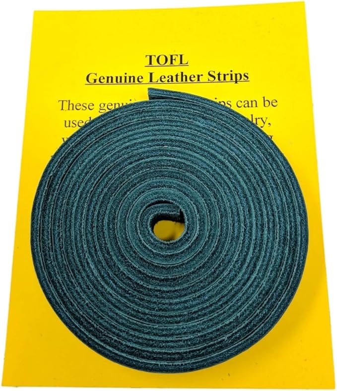 Leather Strap for Crafts & Jewelry | 72 Long × 5/8" Wide × 1/8" Thick (7-8oz) | Genuine Leather Strips for Crafts, Projects or Repairs - Teal