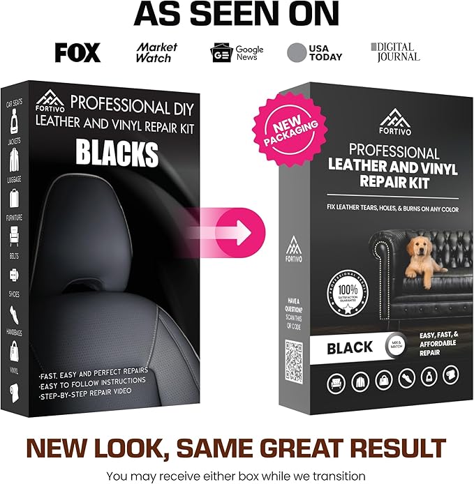 Professional Black Leather Repair Kit for Furniture, Couches, Boots, and Purses, Scratch Repair and Car Leather Restoration, All-Inclusive Vinyl Repair Kit, Quick and Easy to Use