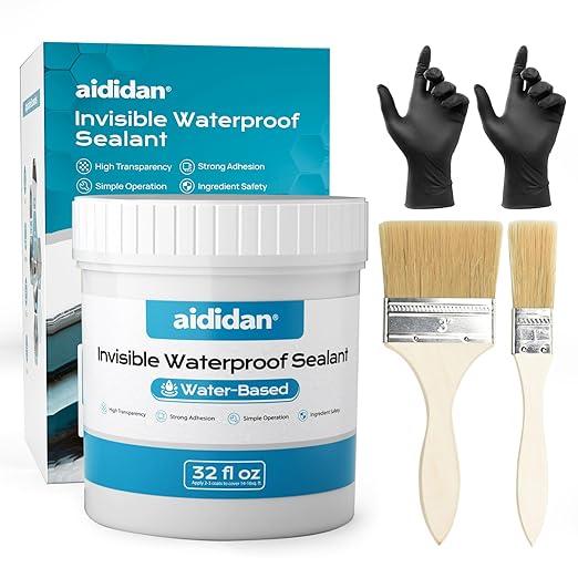 Transparent Waterproof Coating, Indoor & Outdoor Sealant, Invisible Waterproof Agent, Water-Based Clear Sealant for Roofs, Walls, Bathroom, Kitchen, Garden, Invisible Leak Repair Coating (32 floz)