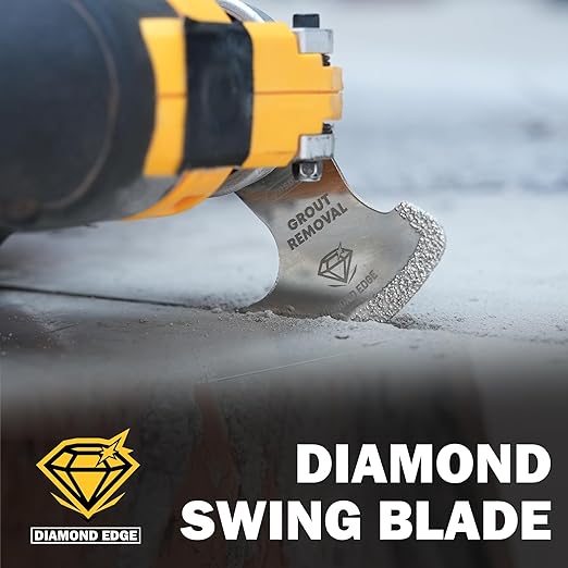 Diamond Oscillating Multi Tool Blades 5 Pcs Set, Precise & Clean Cutting for Grout Removal, Cleaning Mortar