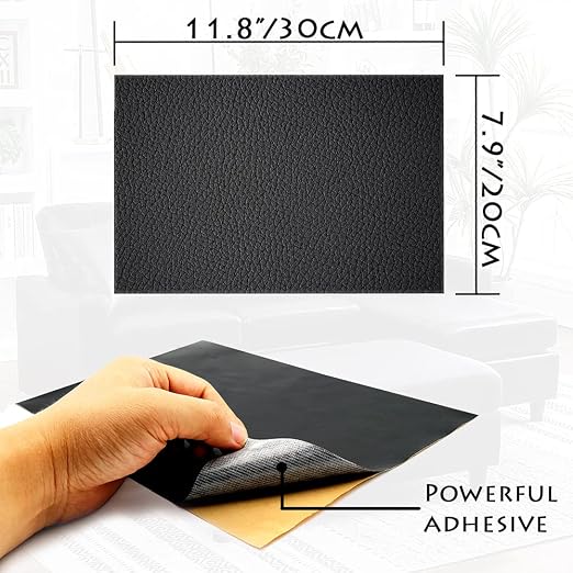 5Pcs 8x12 Inch Black Leather Repair Tape Self-Adhesive Patch for Couch, Sofas, Handbags, Jackets, Furniture, Car Seats