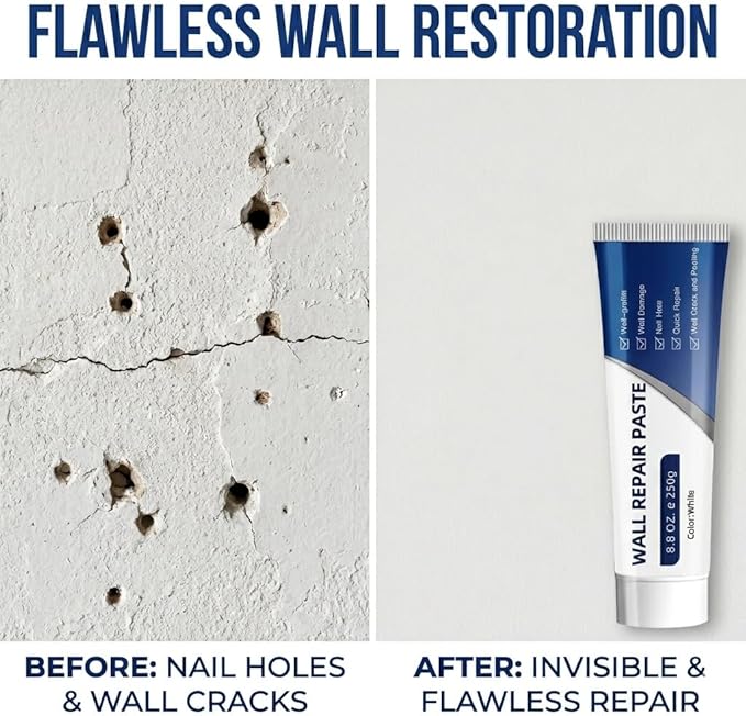 Efficient Drywall Repair Kit with Scraper, Wall Mending Agent for Holes & Cracks, Quick Drying Drywall Patch Paste Multi-Functional Kit for DIY Home Fix (1 pcs)