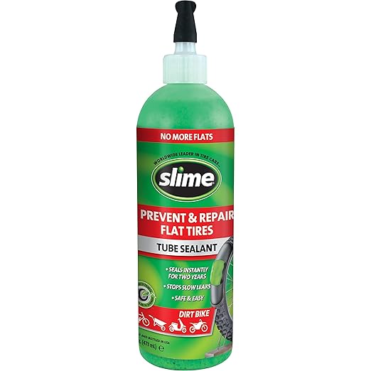 Slime 10004-6PK Dirt Bike Tube Puncture Repair Sealant, Prevent and Repair, suitable for all Dirt Bikes with Tubes, Non-Toxic, Eco-Friendly, 6 x 16oz bottle