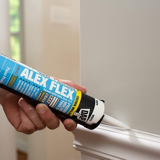 DAP Alex Flex Premium Molding & Trim Siliconized Sealant, White, 10.1 Oz (7079818542) (Pack of 2)