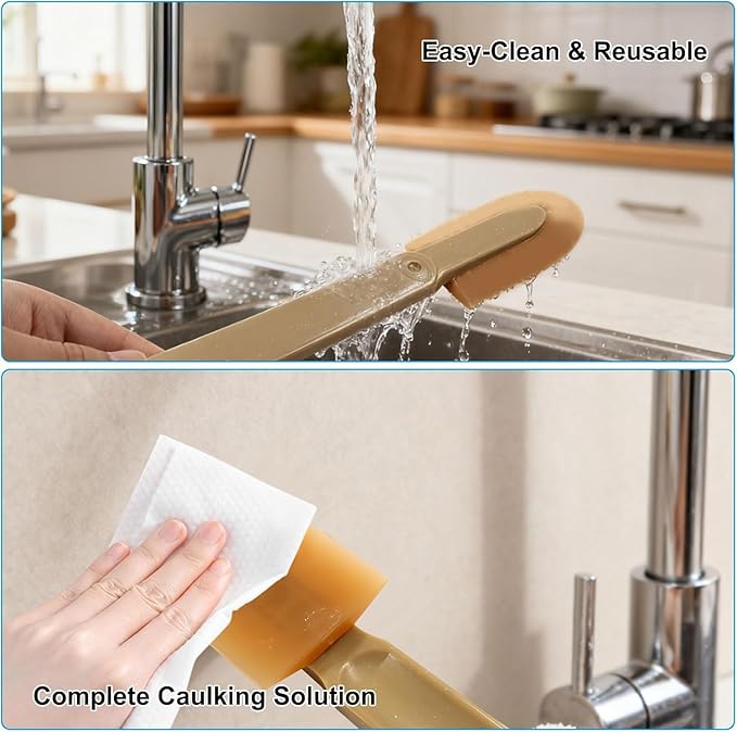 6pcs Caulking Tool Reusable Sealant Spatula Spreader 2 Sizes Silicone Caulk Finishing Set Tool Multifunctional Caulking Remover/Smoothing Tool Applicator for Tiles Brick Kitchen Bathroom