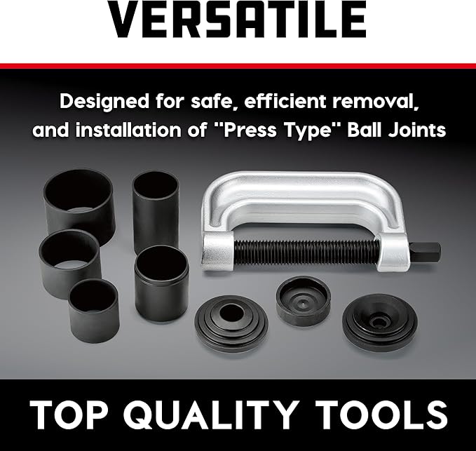 Powerbuilt Ball Joint Master Service Tool Kit, 10 Piece, Remove and Replace Ball Joints and U-Joints, Cars, Light Trucks, Storage Case - 940579, Black
