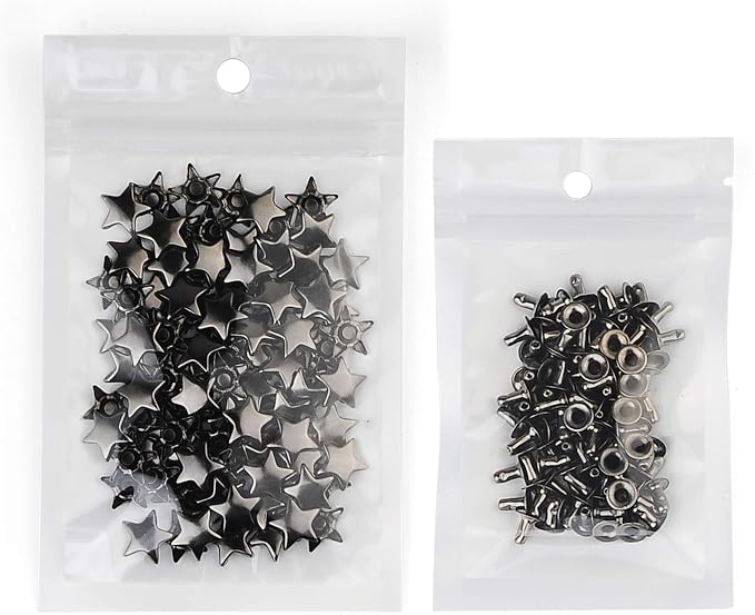 100 Sets 12MM Gun Metal Star Rivets for Leather Star Rivet Studs Garment Rivets Leather Rivets Studs and Spikes for Leather Craft Clothing Bags Belts Dog Collar Shoes DIY Rivets 15/32 Inch