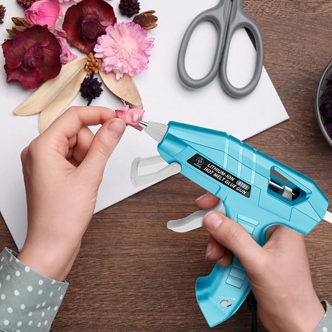 Cordless Hot Glue Gun 20W, Quick Heat Glue Gun & 30-Stick Glue Stick Set, with Type-C Charger for Crafts, DIY Projects, and Home Repairs