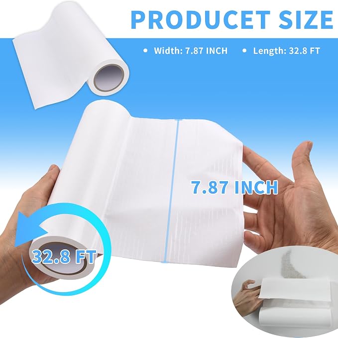 Wall Patch Repair Roll, 7.87" x 31' Waterproof Self-Adhesive Tape for Holes, Blemishes, Pool Liners, Vinyl Skirting, Durable White Patching Solution