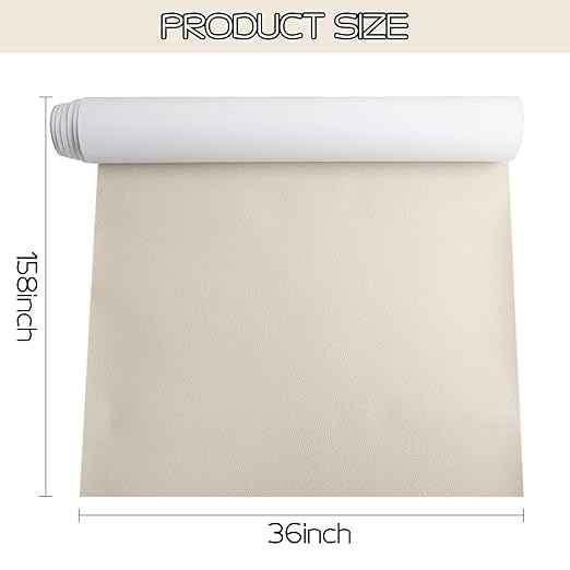 Leather Repair Patch 36X158 inch Large Self-Adhesive Leather Repair Tape, Reupholster Leather Patches for Furniture Couch Chairs Car Seat (Beige, 36x158 inch)