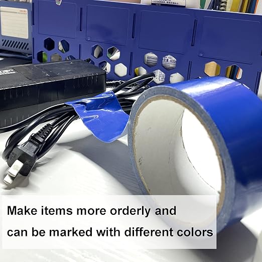 3 Roll Heavy Duty Duct Tape - Professional Grade Outdoor Waterproof Repair Tape, Hand Tearable, 1.88 Inch x 30 Yards, Blue