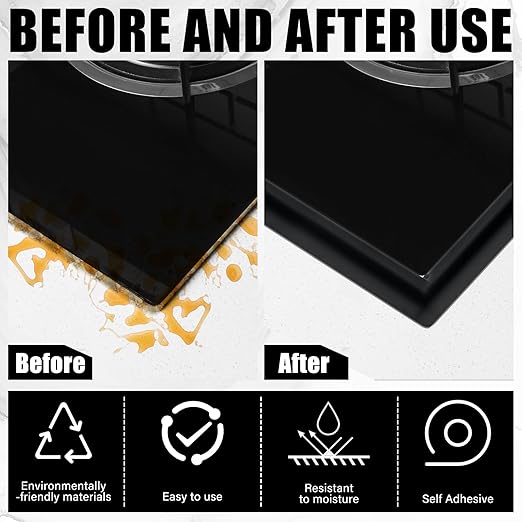 Frienda Black Caulk Tape 10.5' x 1.5'' Waterproof Self Adhesive Caulk Strip Bathtub Sealant Tape Sealing Strip Oil Proof Bathroom Sealant for Kitchen Floor Wall Edge Protector(PE)