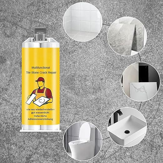Quick-Drying Tile Repair Glue, Multifunctional Tile Stone Crack Repair Kit, Tile Repair kit for Ceramic Porcelain Floor Wall Tile Repair (1)