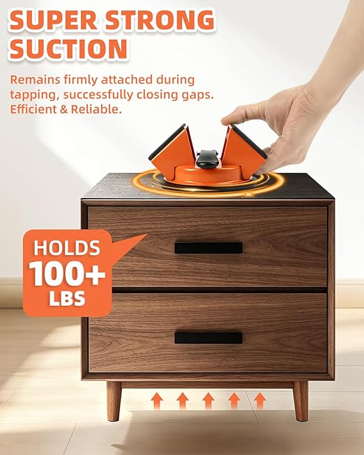 Floor Gap Fixer Tool Kit with Rubber Mallet, Dual 45° Striking Tool for Laminate & Vinyl Plank Flooring, Heavy Duty Suction Cup Set with 8 Sticky Pads & Gap Cleaning Brush
