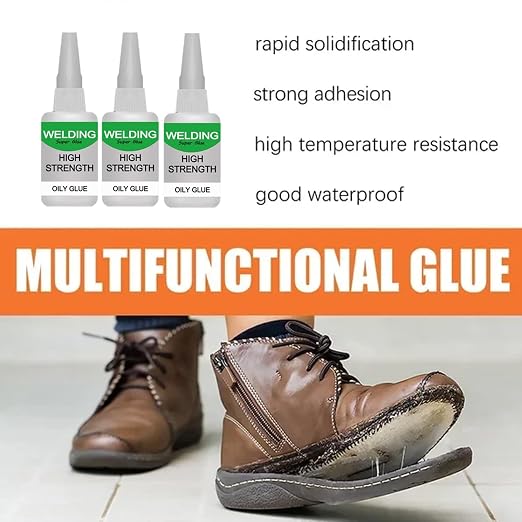 200ML Wood & Parquet Adhesive, Welding High-Strength Oily Glue, Universal Super Glue Gel, Instant Bonding, Strong Adhesion, Repairs Last Long Time for Metal, Wood, Ceramics,Leather, Glass(50g/4PCS)